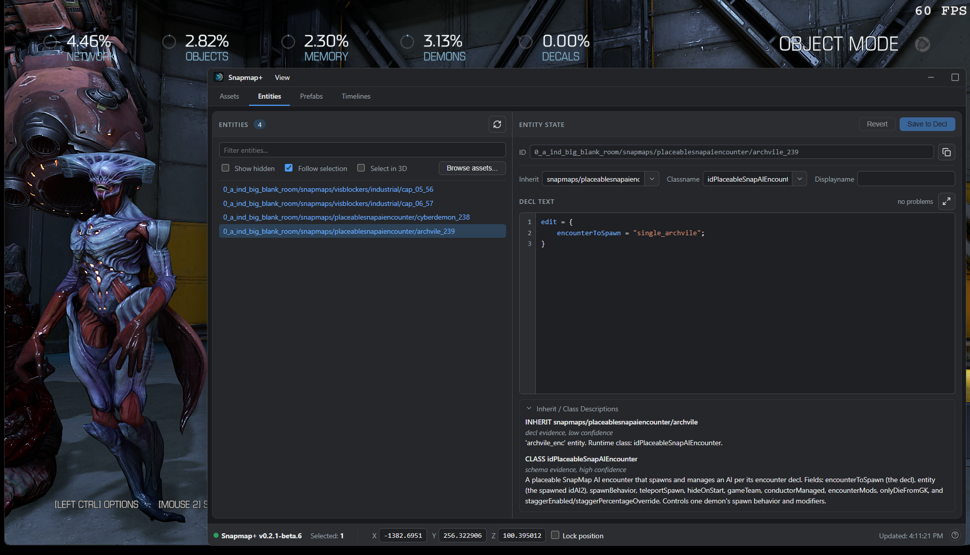 The Snapmap+ window next to the DOOM SnapMap editor